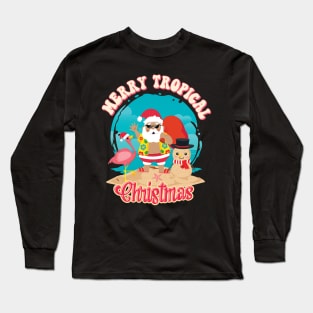 Merry Tropical Christmas - Hawaii Beach Tropical Xmas Long Sleeve T-Shirt